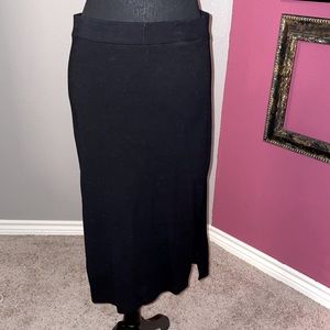 Classic black knit pencil skirt